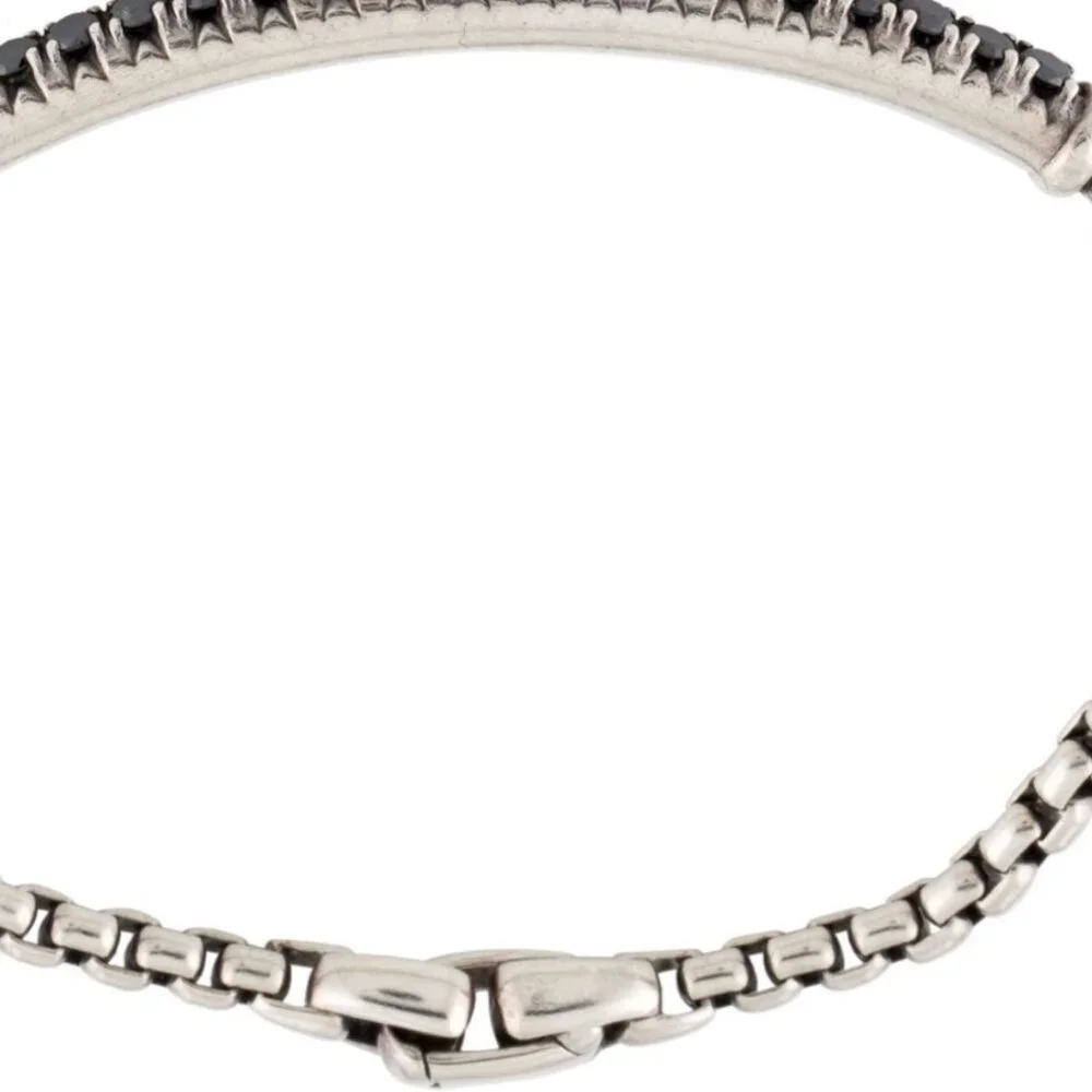 DAVID YURMAN DIAMOND 1.33CTW STERLING SILVER 925 METRO LINK BRACELET - Picture 7 of 7